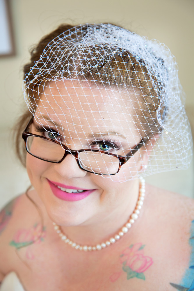 pinup glam tattooed bride